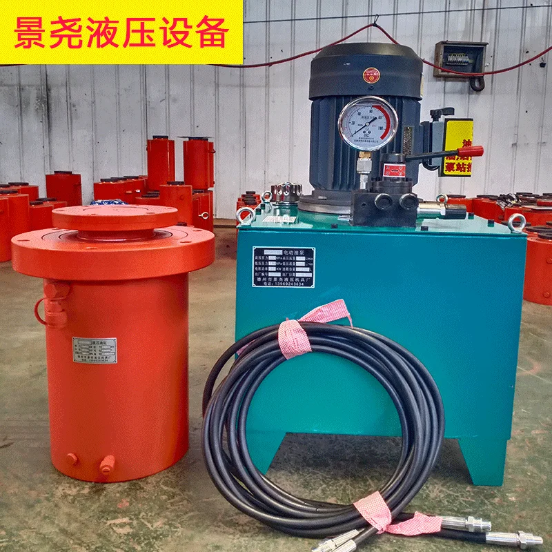 Large tonnage hydraulic jack engineering heavy duty 300/630 ton double acting baler flange cylinder