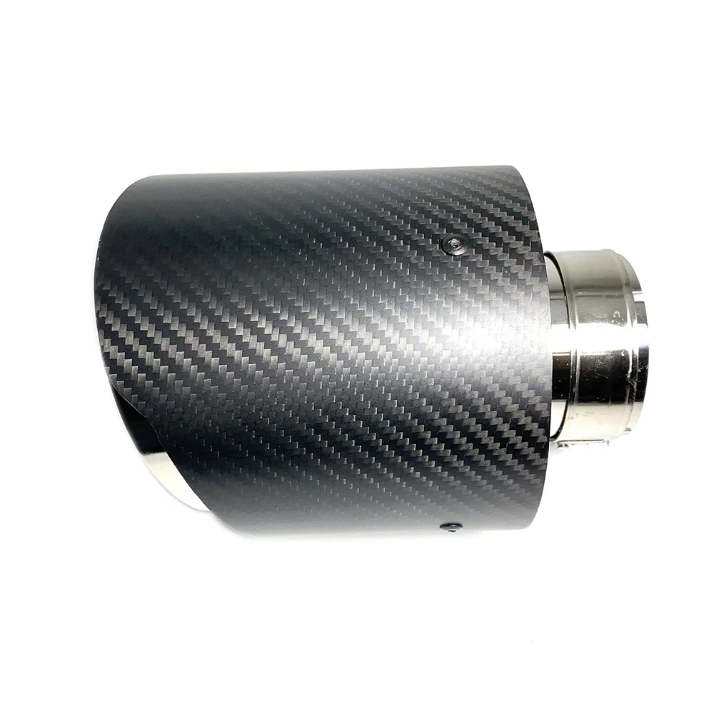 1 Pcs Silver Stainless Steel Exhaust Pipe Universal Car Outlet 130MM Big Muffler Tip Carbon Fiber Rear Tailpipe Nozzles For Ak