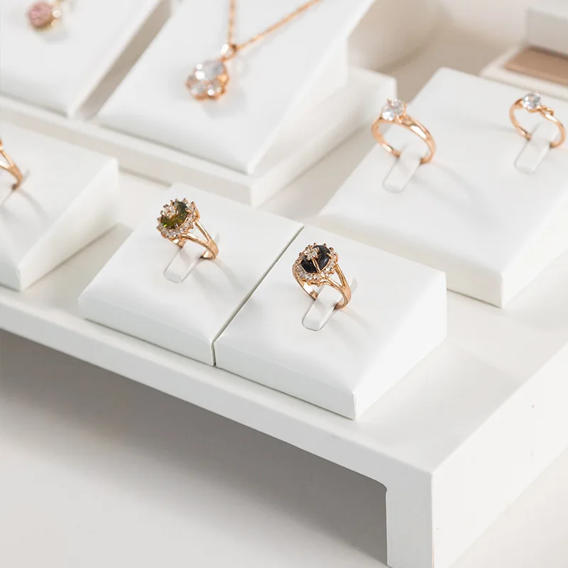 Pure WhiteJewelry Exhibitor Props Bracelet Earring Frame Wiredrawing Table Jewelry Tray Necklace Earring Ring Jewelry Display