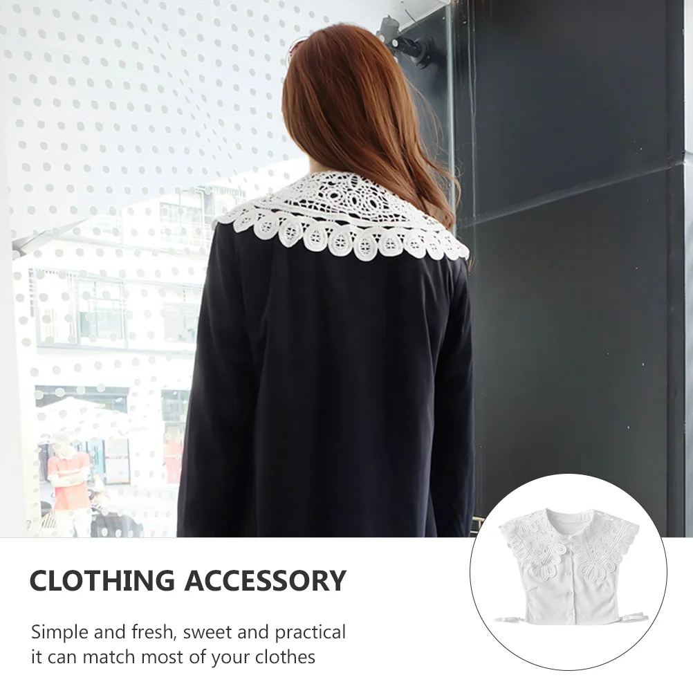 

1Pcs Chiffon Lace Collar Elegant Fashion Bow Collar Clothing Accessory Fine Workmanship Excellent Texture Light Gentle Easy Wear