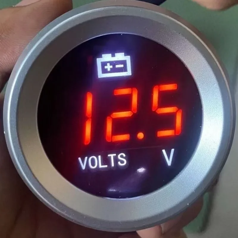 12V 24V Waterproof Circular Digital Voltmeter, Modified Voltage Gauge for Yacht, RV,Truck, Agricultural & Construction Machinery