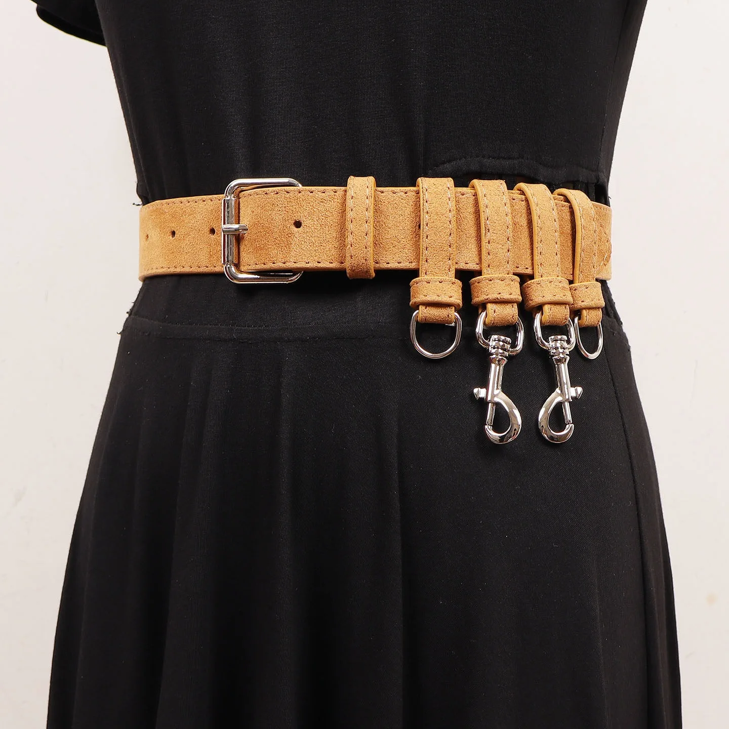 New Suede Cowhide Women Belt Retro Silver Buckle Skinny Belts Adjustable Casual Pants Genuine Leather Belt Decorative Dress