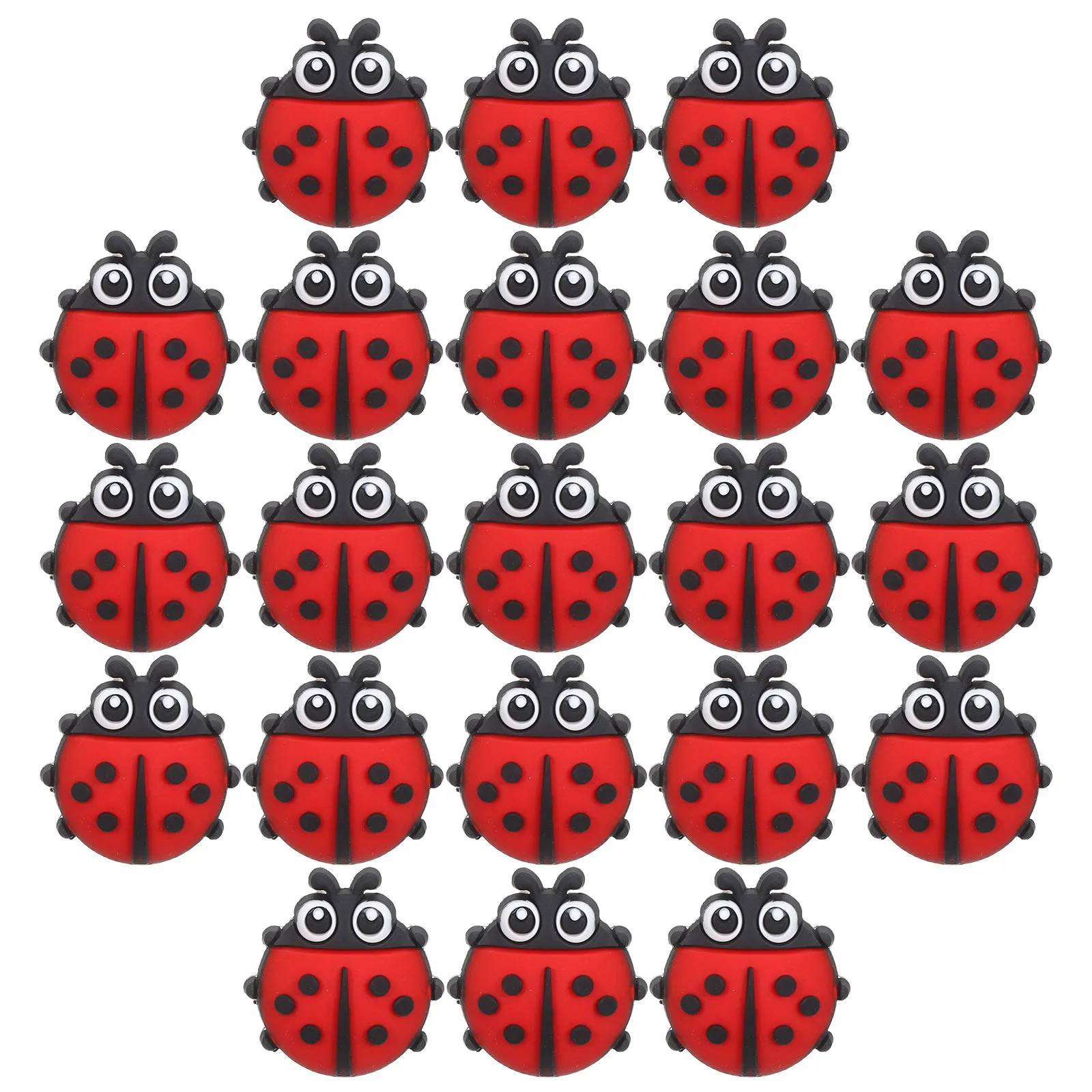 30Pcs Ladybug Pencil Clips Soft PVC Cute Removable Charm for Classroom Rewards School Supplies Accessories