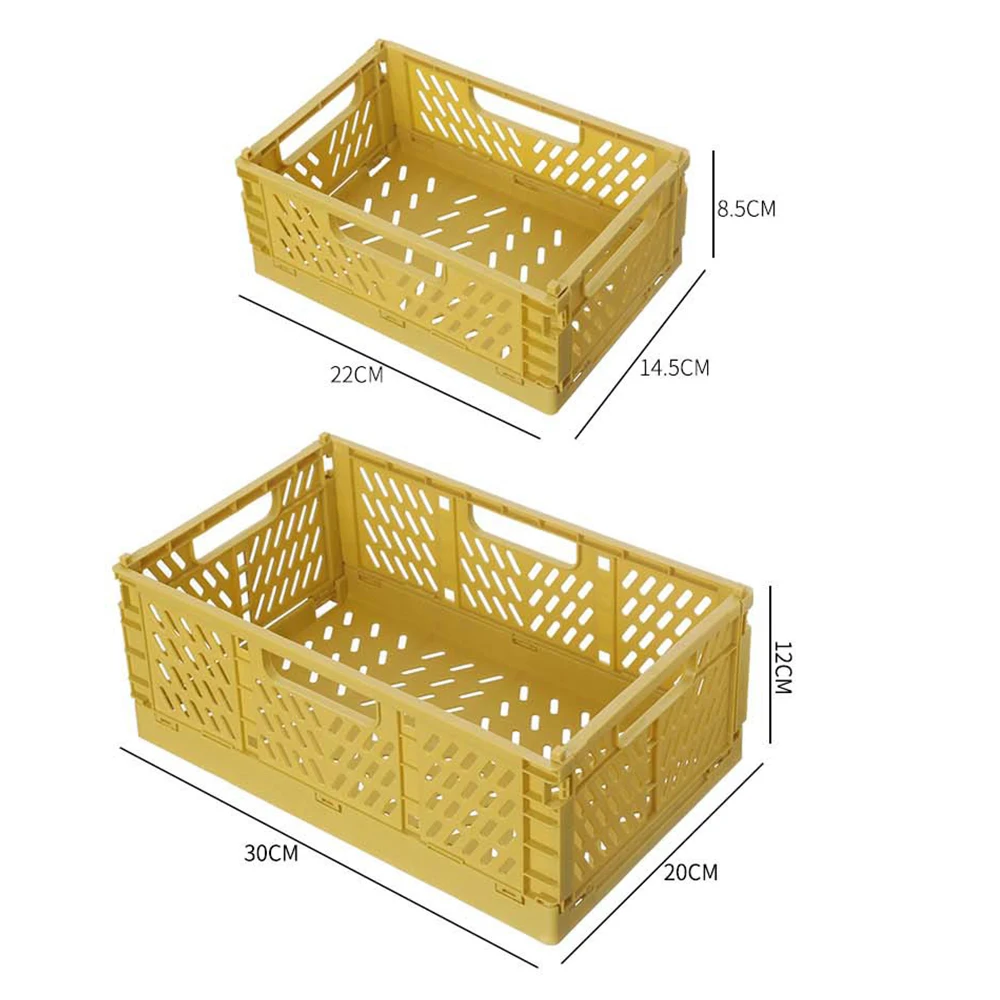 4 Color Organizing Storage Baskets Case Folding Student Desktop Basket Tape Stationery Plastic Foldable Container Storage Box