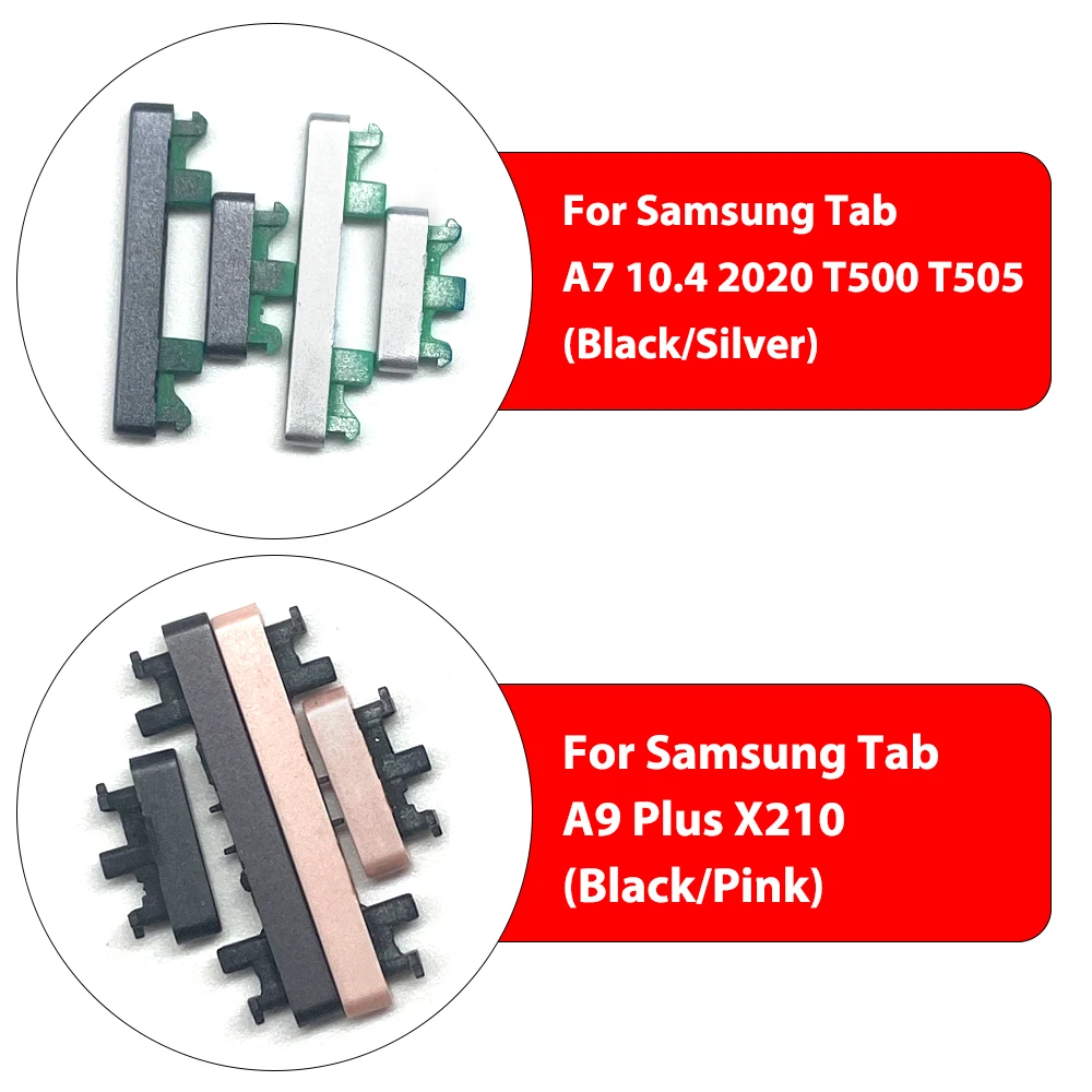 10Pcs, New Side Power Key + Volume Button Keys For Samsung Tab A7 10.4 2020 T500 T505 A9 Plus A11 Plus T220 T225