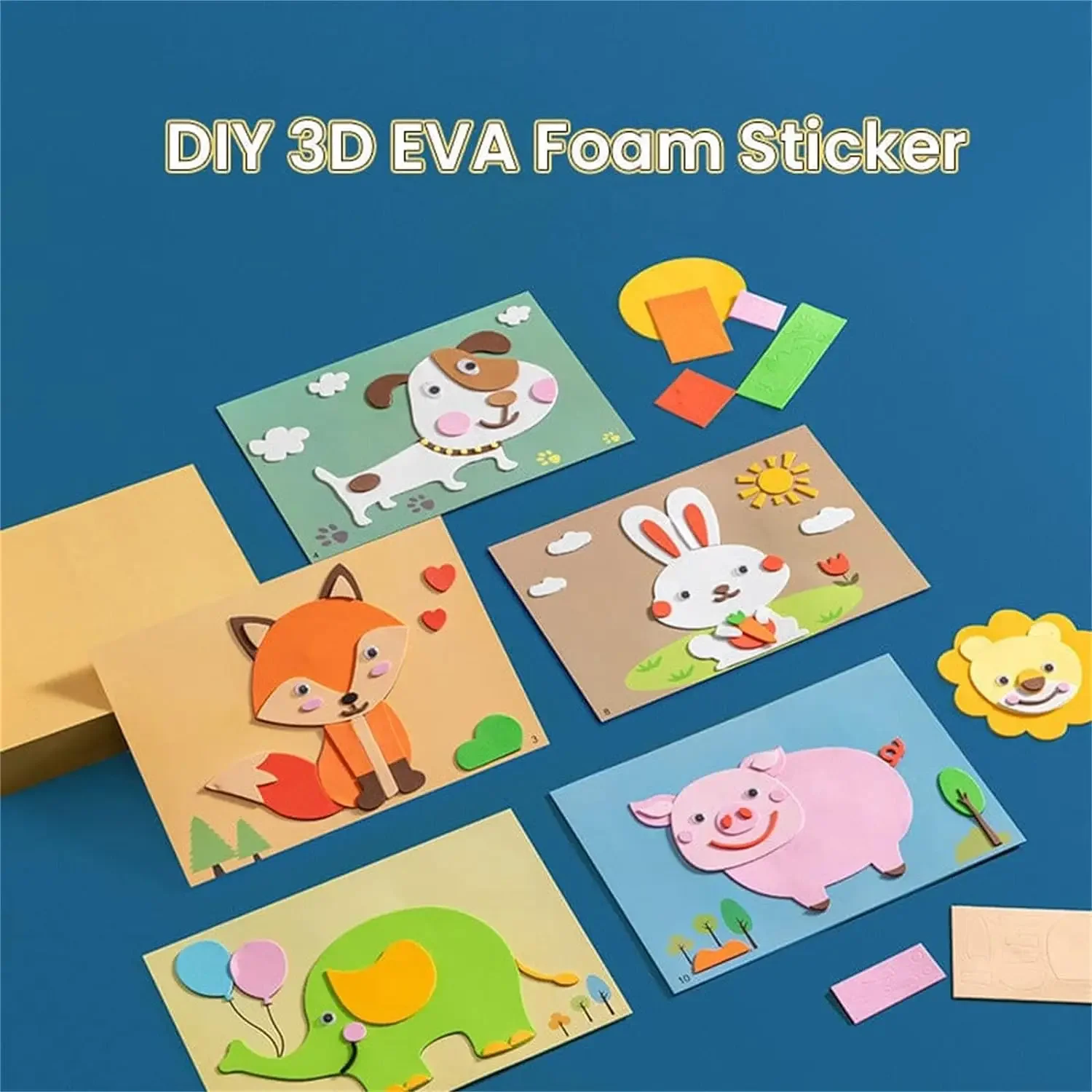 Cartoon EVA Sticker Toys DIY Kids Animal Handmade Stickers 3D Puzzle Game Cartoon Painting Stickers Learning Toys for Kids