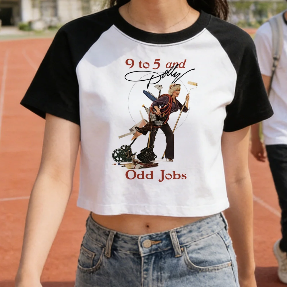 Dolly Parton cropped top ladies harajuku gyaru scene  dollette party t shirt korean fashion scene  alternative  clearance sales