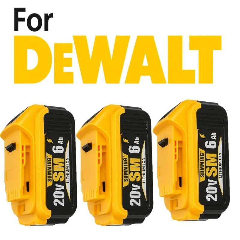 

6.0Ah 20V Li-ion Battery for Dewalt Electric Cordless Tools Replaceable Pack Compatible with DCB200 DCB204 DCB205 DCB206