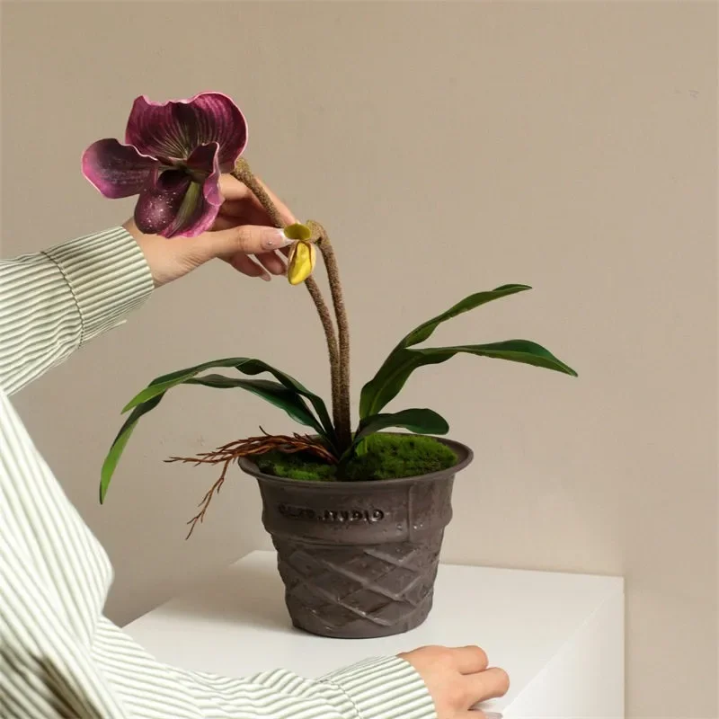 Nordic Ice Cream Cone Potted Plants Ornament Photography Figurine Ceramic flowerpots Storage Jar Home Decoration Craft Gift