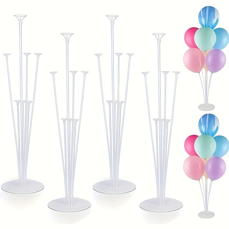 1 kit de support de ballons transparent, avec des tiges de ballons à embout, support de ballons facile à assembler.