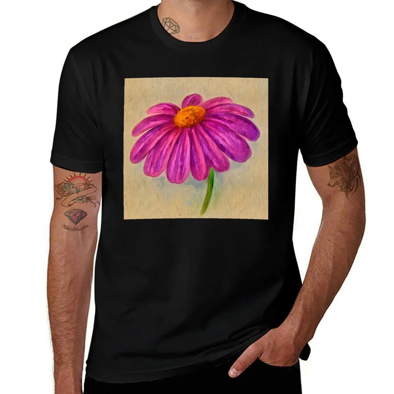 

Gerbera Daisy Drawing 1 T-Shirt Personalized t-shirt quick-drying street wear korean fashion Short sleeve tee men