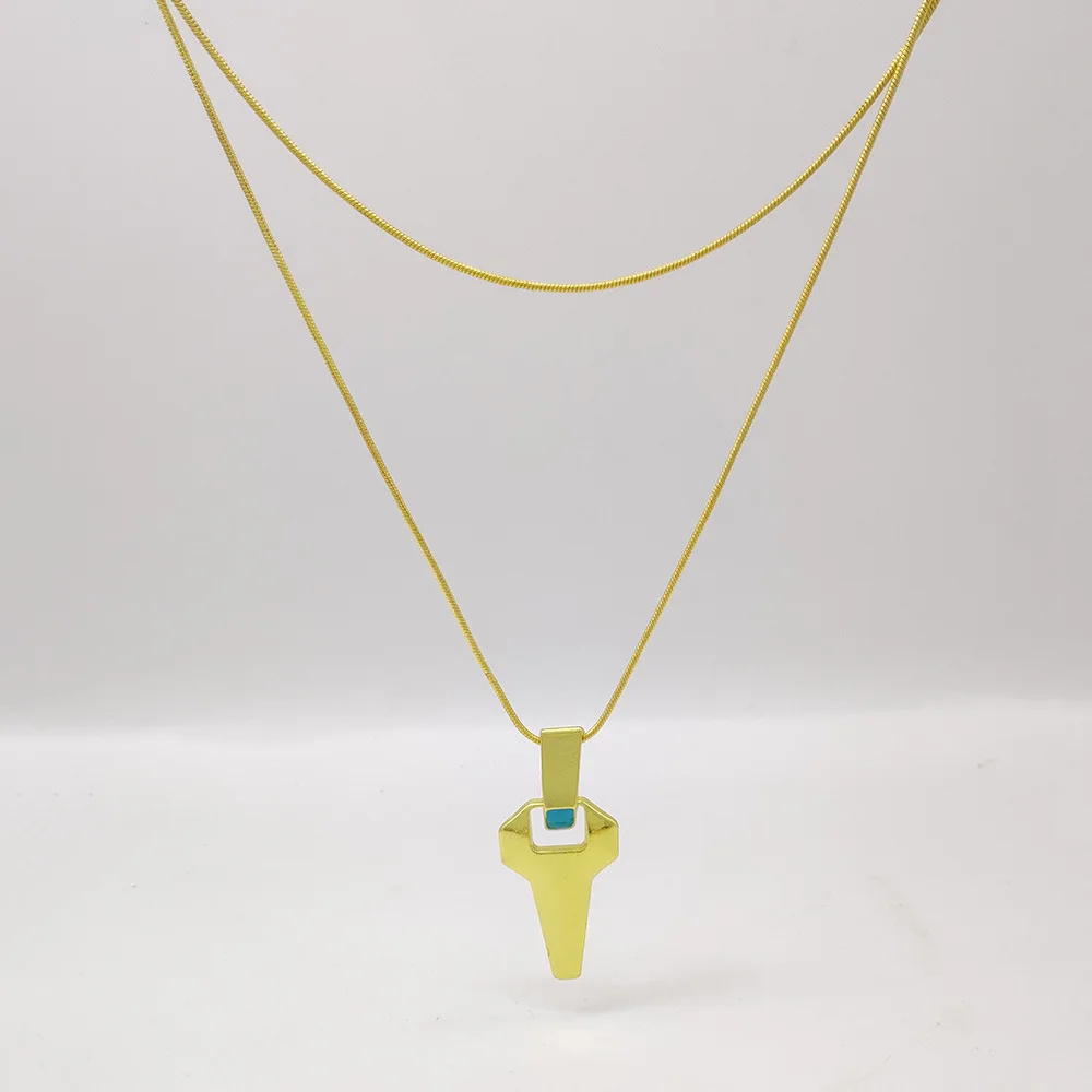 Fluorescent Luminous Cross Pendant Necklace Cyberpunk Future Style Metal Alloy Jewelry Wholesale Daily Wear Accessory