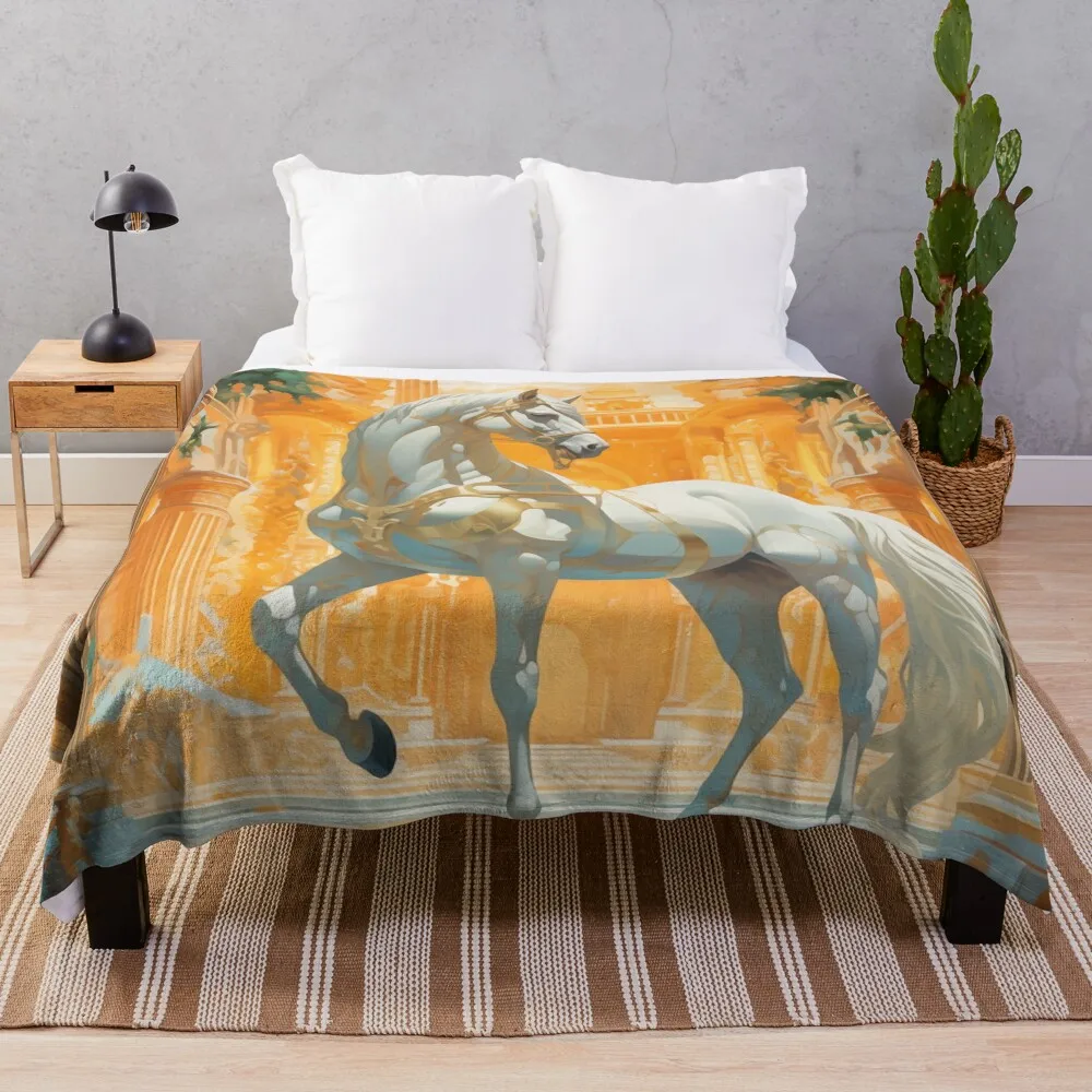 

Beautiful Horse Throw Blanket warm winter For Decorative Sofa Plaid on the sofa Blankets
