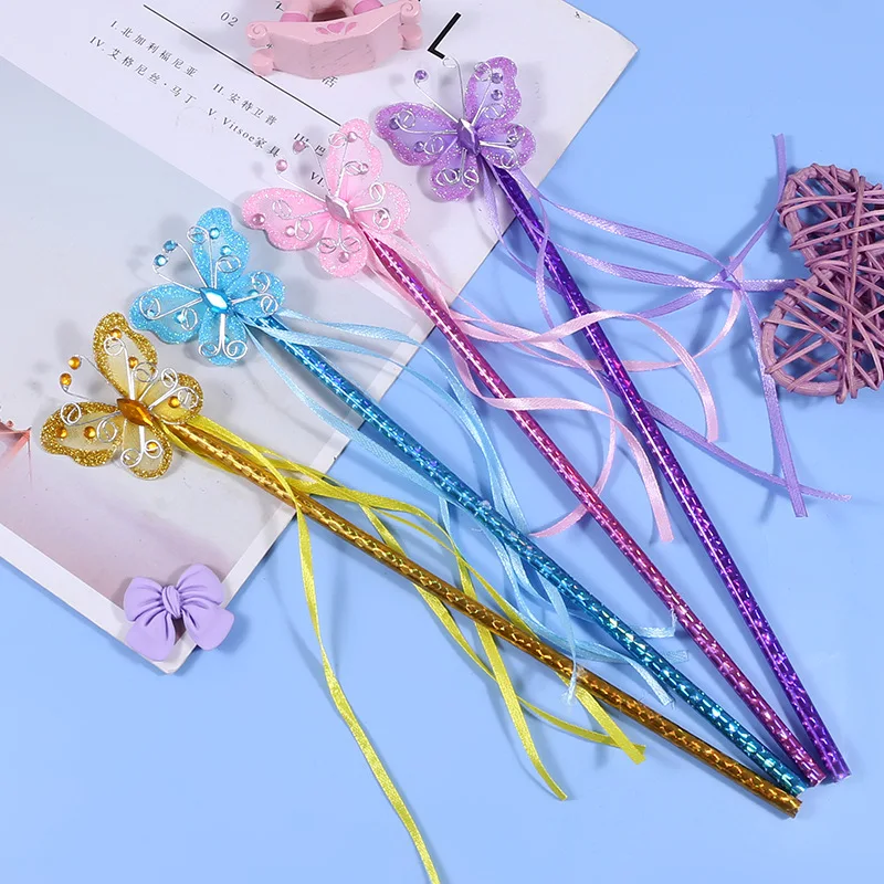 20pcs Butterfly Princess Wand Girls Sticks for Dress Up Halloween Costume Magic Shows Cosplay Birthday Party Baby Showers