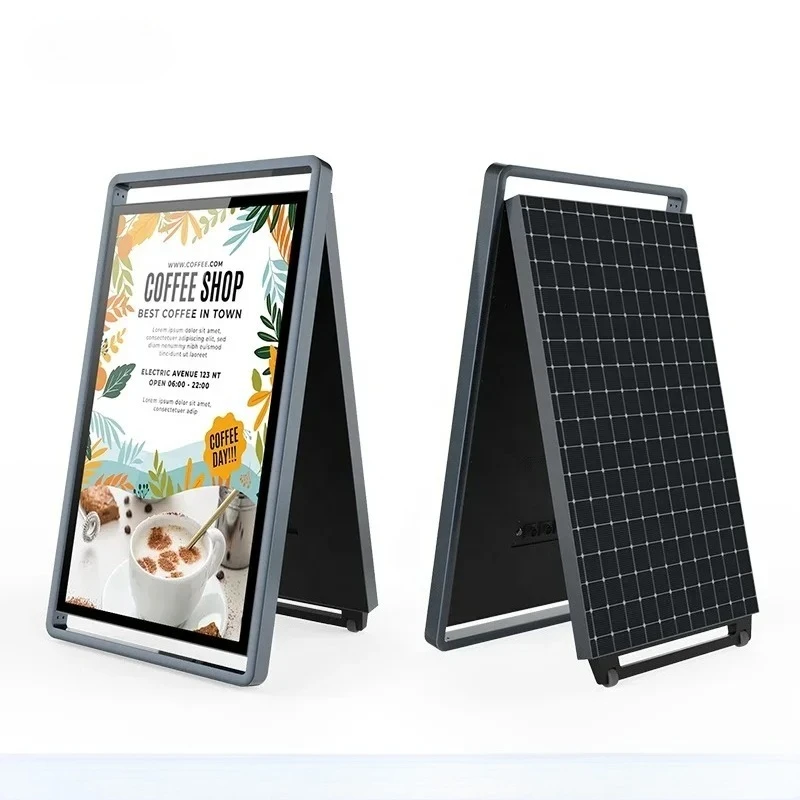 Solar Power IP65 Waterproof Advertising LCD Screen Digital Signage Display Rechargeable Battery Outdoor Digital Billboard 43inch
