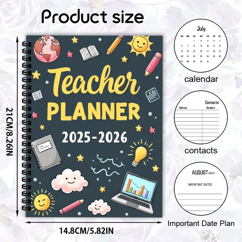 2025-2026 مخطط دروس المعلم، شهريًا، قائانات و جداول المهام الأسبوعية، مناسبة للاستخدام في المكاتب والمدارس والمنظمات #2