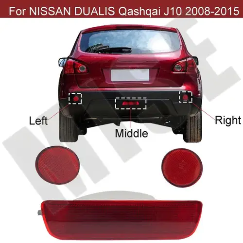 Para NISSAN DUALIS Qashqai J10 2008 2009 2010 2011 2012 2013 2014 2015 Reflector de parachoques trasero automático luz antiniebla lámpara antiniebla