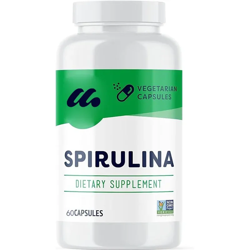 Natural Spirulina Capsules - Super Green Supplement - Non GMO, soy, gluten free, kosher, vegetarian