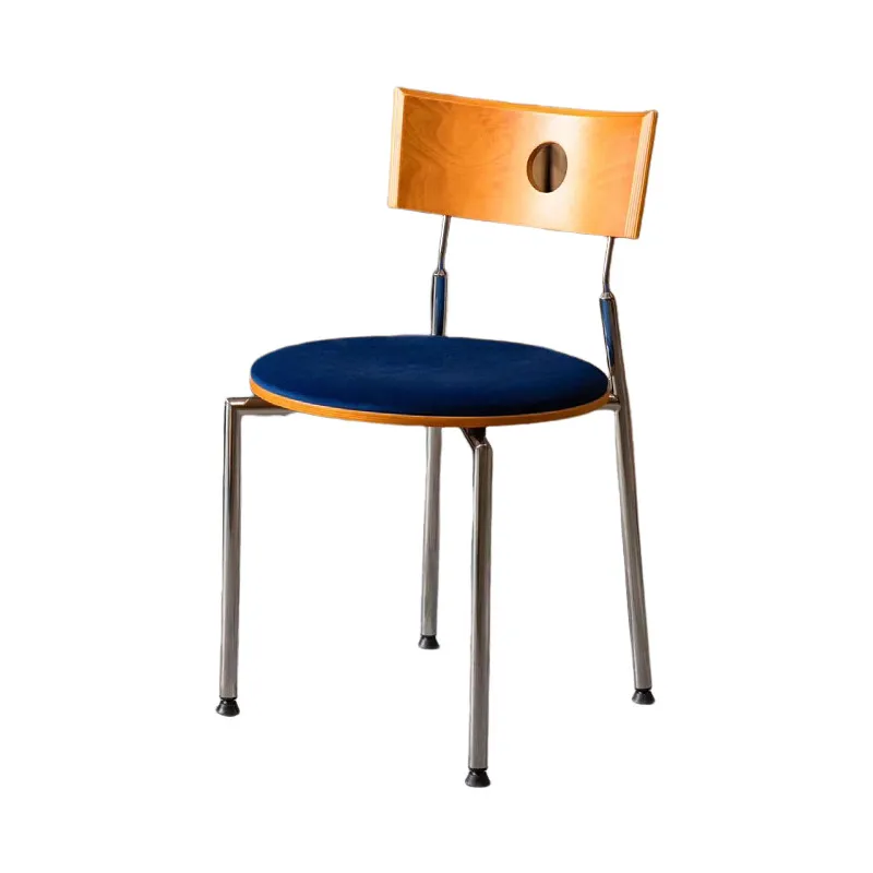 

Retro solid wood dining chair household back chair ancientstainless steel restaurant