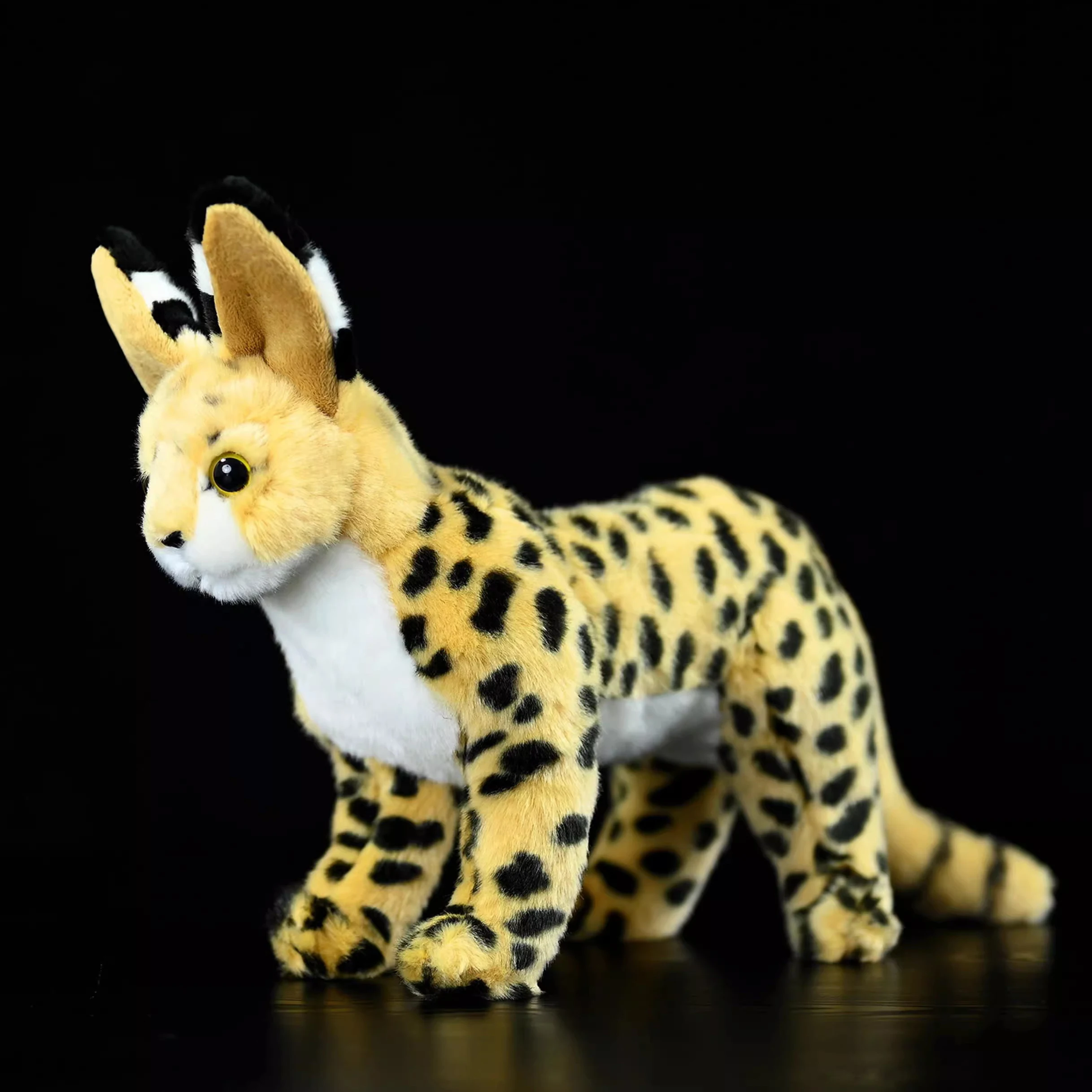 Animal simulado Leptailurus Serval Caracal Bush gato guepardo naturaleza salvaje zoológico modelo juguete de peluche muñeco de peluche niña niño amigo regalo