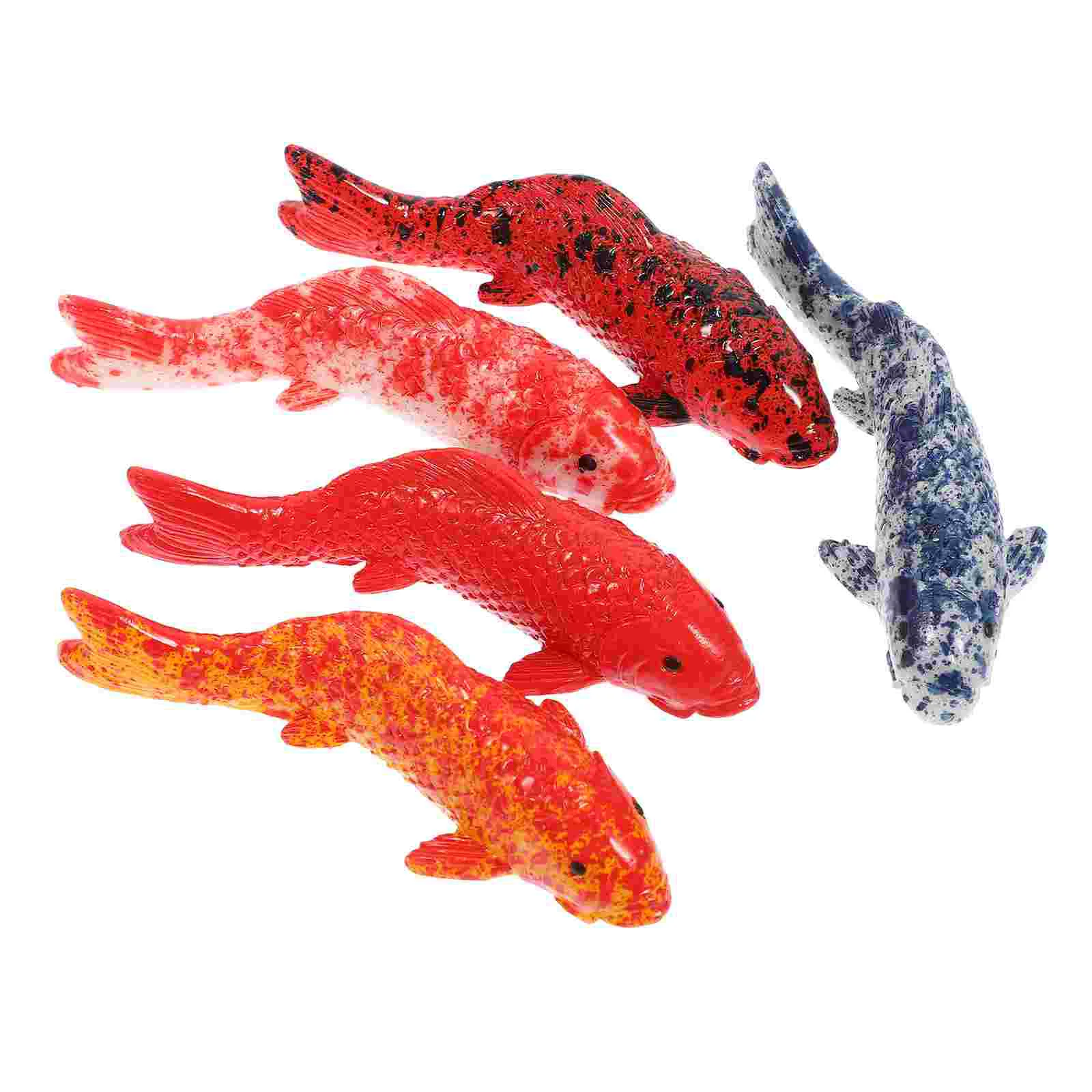 5 Pcs Koi Decorations Household Fish Tank Floating Toy Figure Lovely Goldfish Compact Small Fake Supplies Model