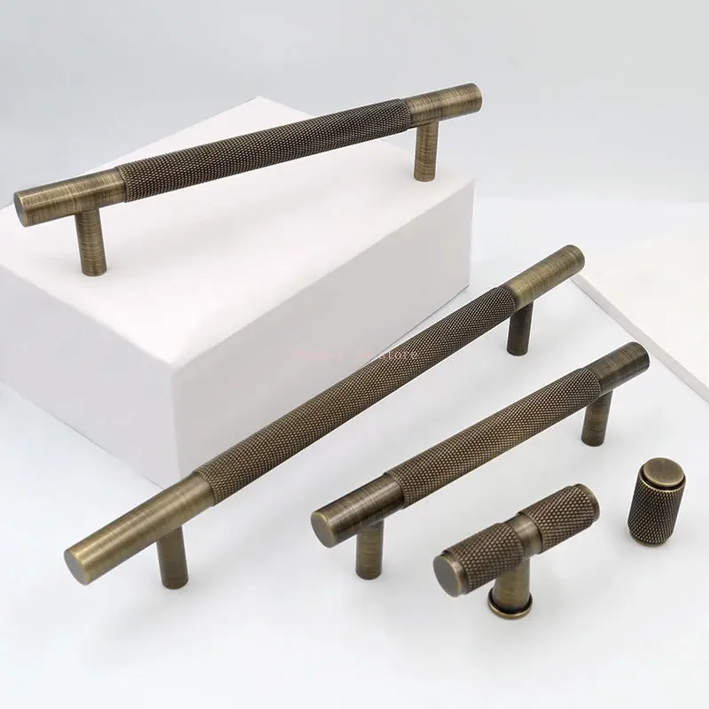 1pcs Light luxurious contracted bronze solid brass knurled handle drawer door handle cabinet knobs