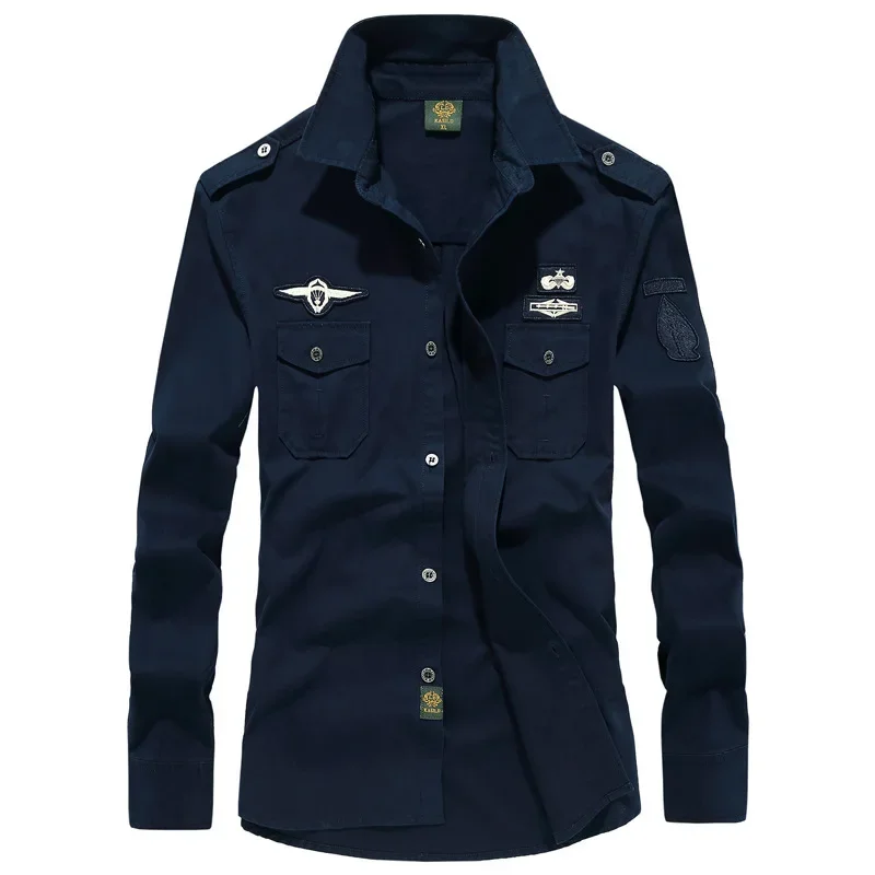 

6XL Military Clothes Tactical Shirt Mens Spring Autumn Long Sleeve Cotton Tops Large Size Outdoor Sports Hiking Cargo Shirt Male
