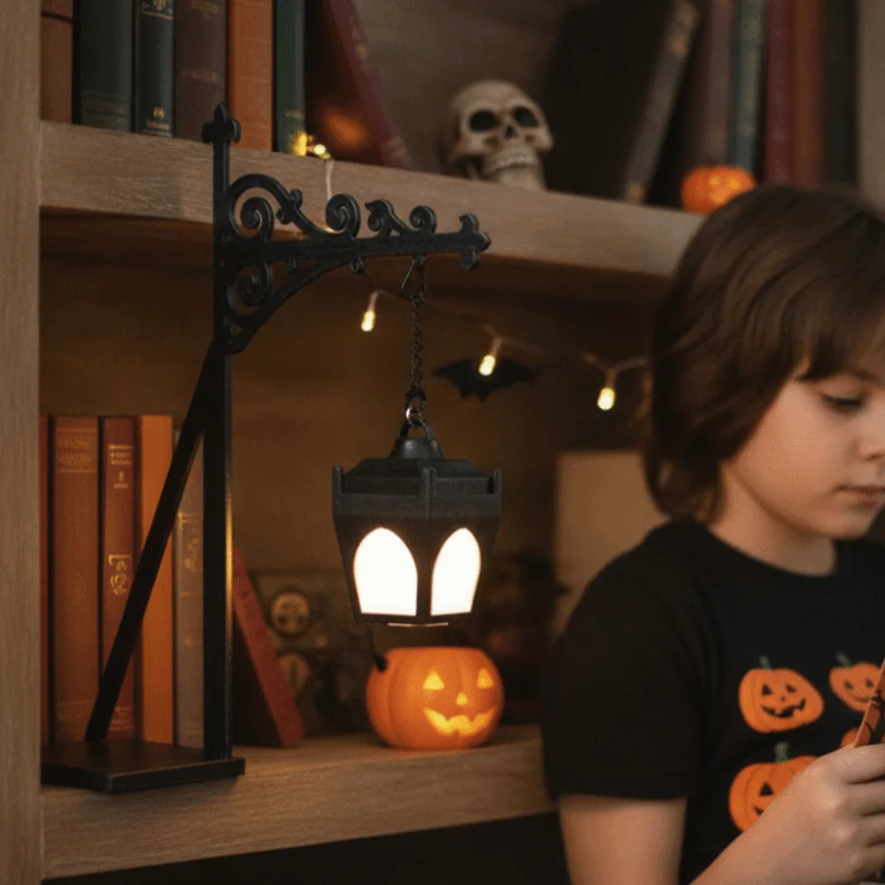 LED Light Bookshelf Insert Light Vintage Style Lightweight Halloween Ghost Lamp Durable Plastic Compact Size