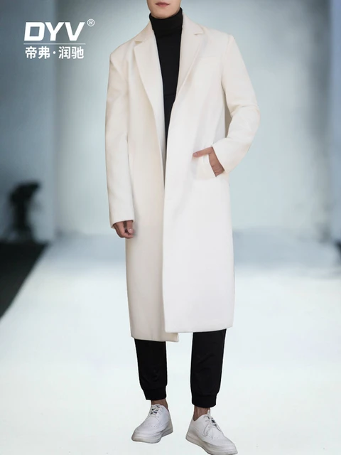 Mens white cashmere coat hotsell