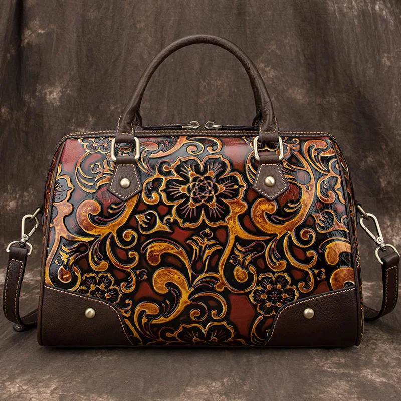 

Women Fashion Bags 100 Real Cowhide Leather Personalizar Bolso Art Hand Painted Bags Luxury Designer Brands Messenger Bag