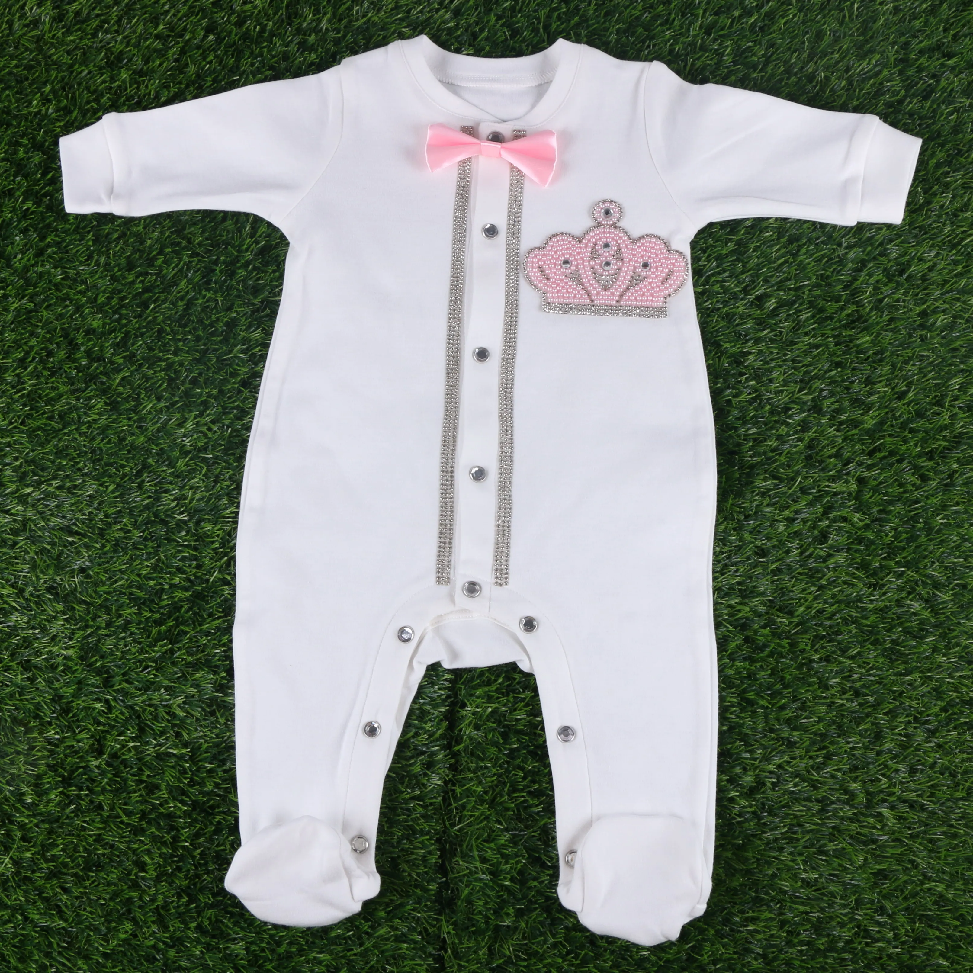 

Baby clothes CROWN baby rompers for newborns SOFT COTTON WHITE SOLID CLOTHS FOR BABY GIFT
