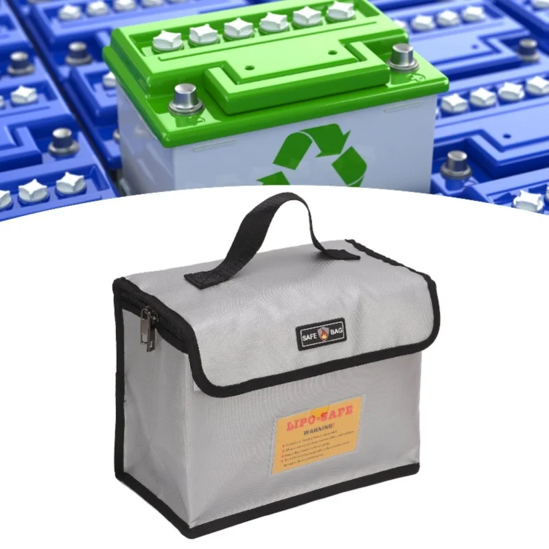 Lithium Battery Explosion Proof Bag Zipper Closure Portable Fire Roof Battery Protective Storage Pouch