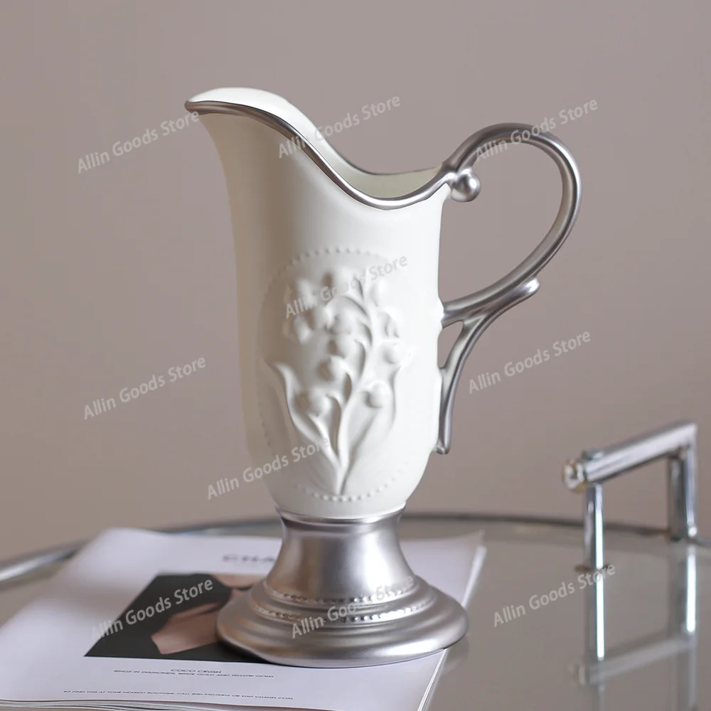 ceramic vase medieval high-end sense high-value home decoration light luxury exquisite retro vase