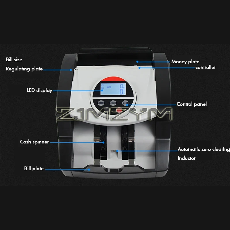 Contatore di denaro Rilevatore di banconote contraffatte con funzione UV/MG Display LCD per macchina per il conteggio di valuta multipla