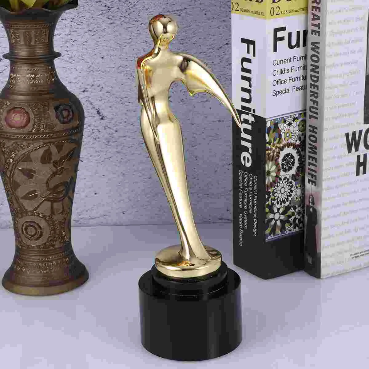 1PC Metal Golden Award Trophy Gold Trophy for Children Party Favors Reward Prizes metal award trophy