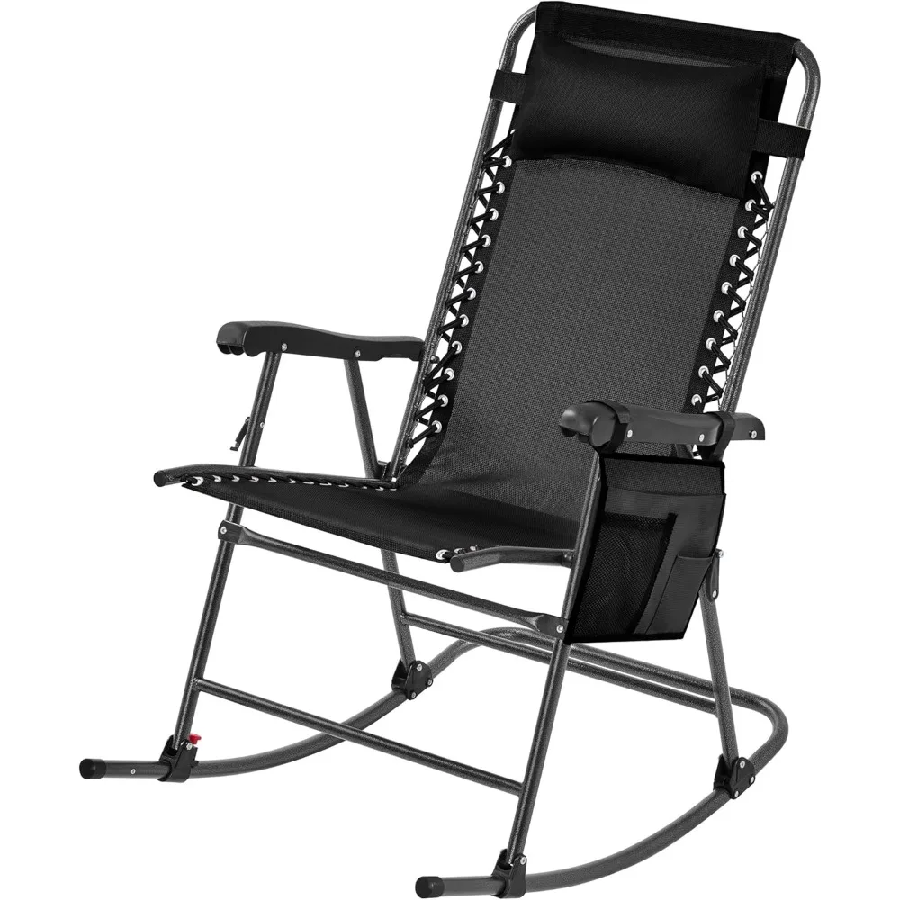 

Outdoor Zero Gravity Folding Chairs Rocking Chairs Foldable Outdoor Reclining Lounge Chair for Outside Lawn with Cupholder