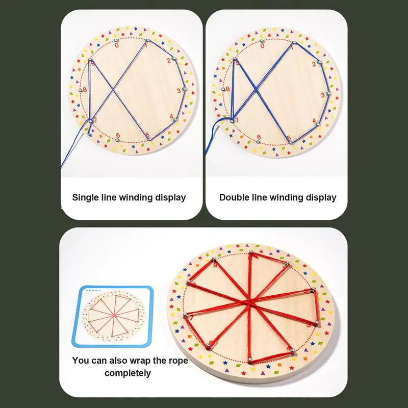 Wooden Geoboard Montessori Educational Thread-Winding Toys Fine Motor Skills Montessori Educational Toys For Preschool Girls