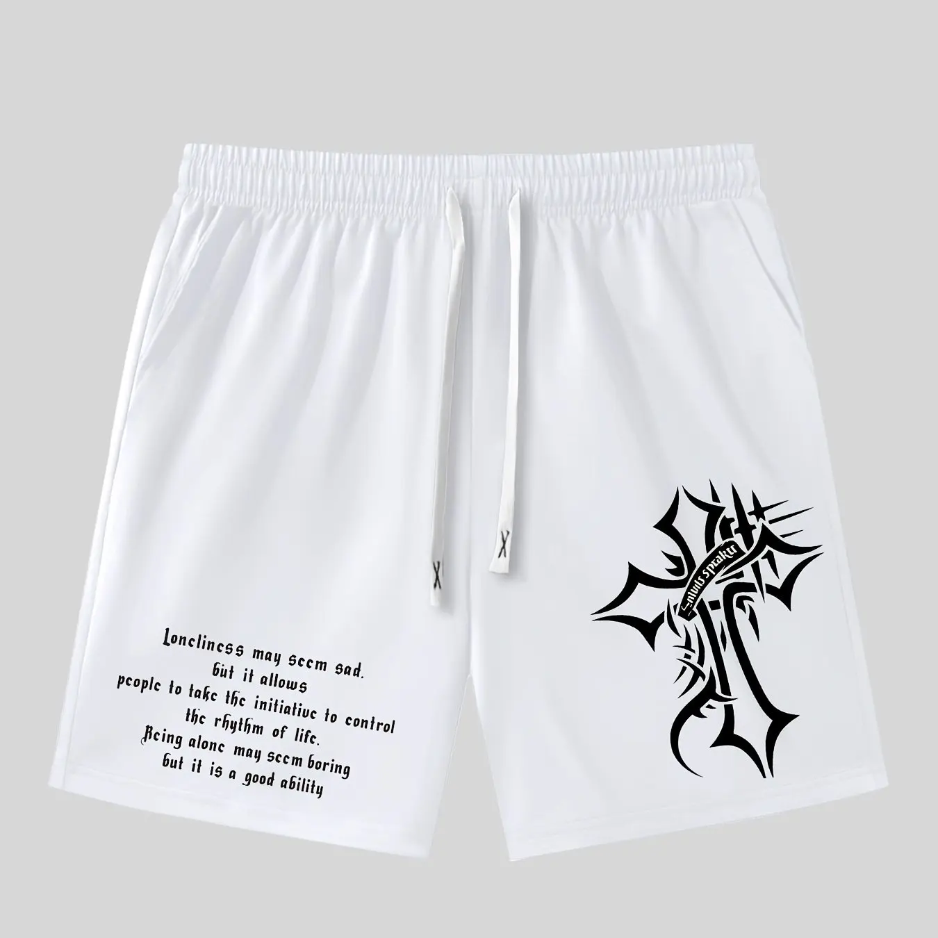 

Men's Sports Breathable Casual Shorts with Cross Print Loose Elastic Waistband and Drawstring Suitable for Daily Wear
