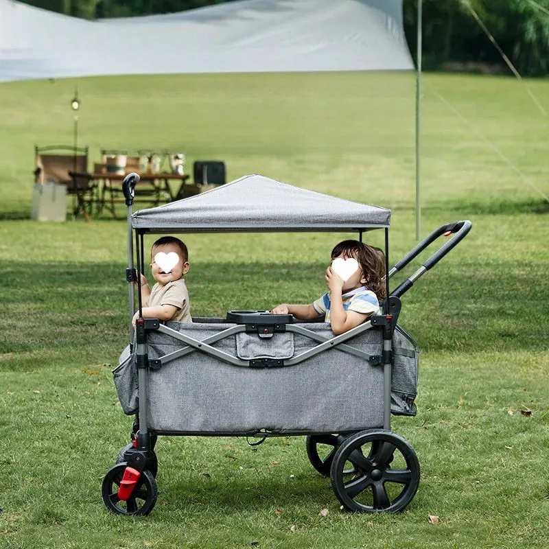 

Camp car twin two-child baby walker camper folding amusement park children's hand pull