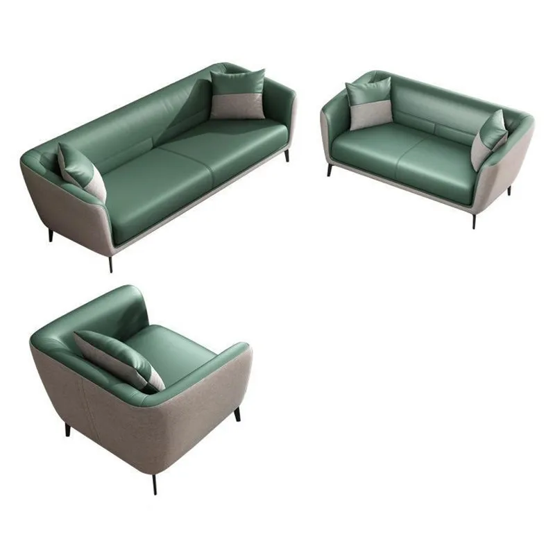 

Wholesale Modern Office Sofa Furniture Office Wooden Frame Cotton + Leather Sofa 1 to 3 Seats Sofas Living Room Furniturepromote