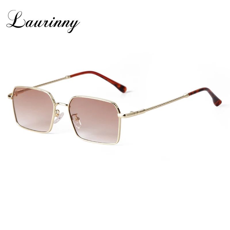 Casual Fashion Rectangle Sunglasses Women Men Brand Designer Brown Blue Metal Frame Travel Shades Sun Glasses Male UV400 Female