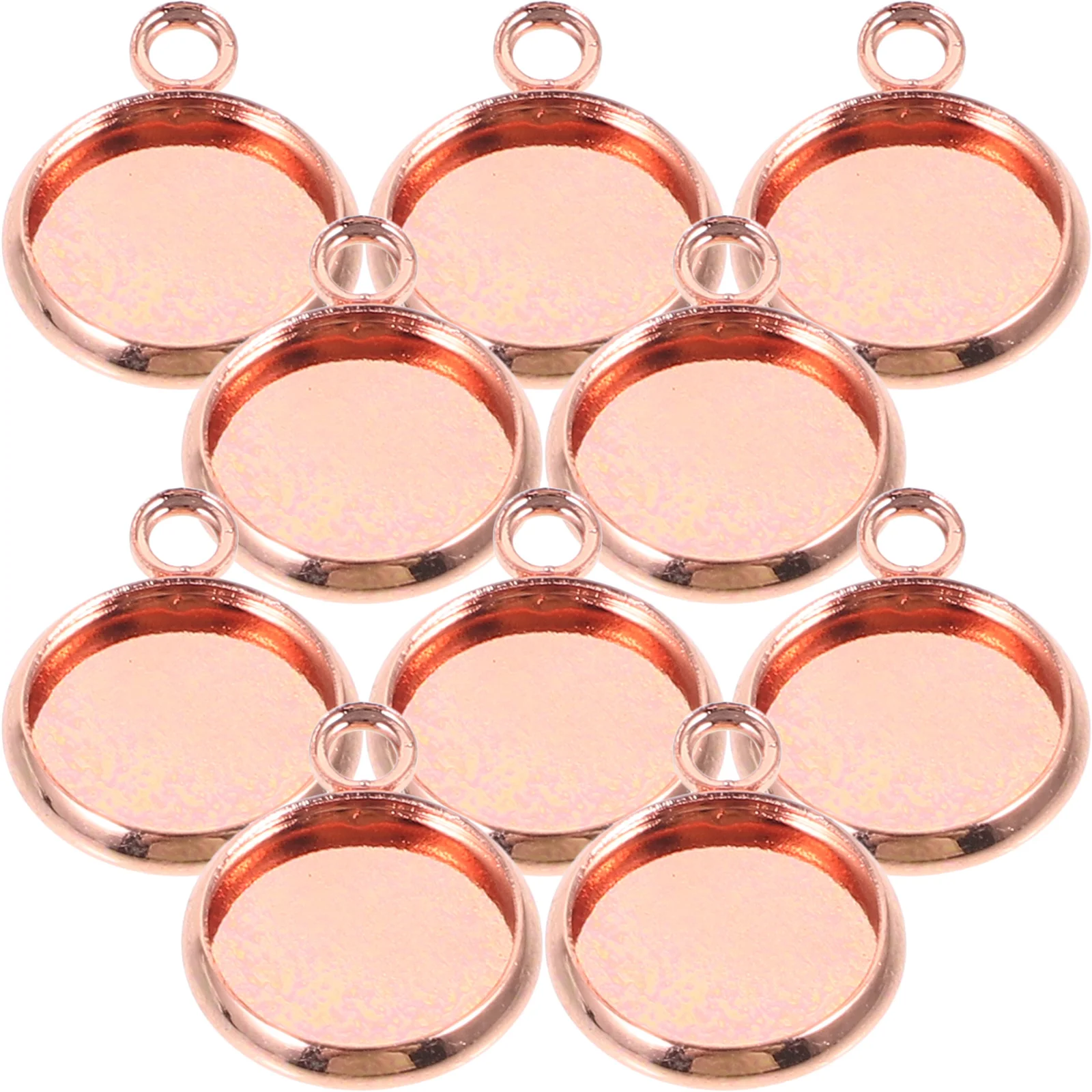 

10 PCS Retro Pendant Copper Plating Jewelry Bead Tray Round Trays Making Travel
