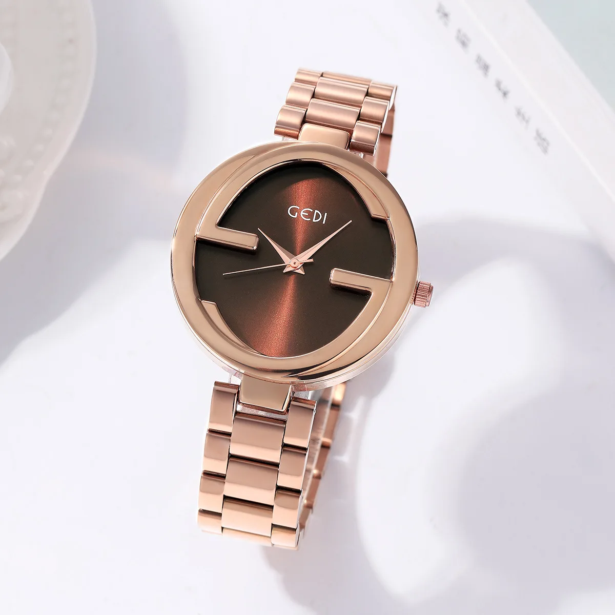 2025 Fashion GEDI Brand Luxury Waterproof Full Stainless Steel Watch For Women, Minimalist Quartz Wristwatch, High-end Accessory