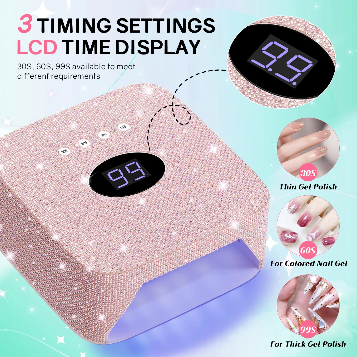 Professionelle wiederaufladbare UV-LED-Nagellampe, kabellose Nagelhärtungslampe mit automatischem Sensor für Fingernägel und Zehennägel im Heimsalon