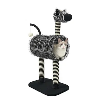 Cat Tree Floor to Ceiling Cat Tower Adjustable Kitten Multi-Level Condo With Scratching Post Pad Hammock Pet Cat Activity Center