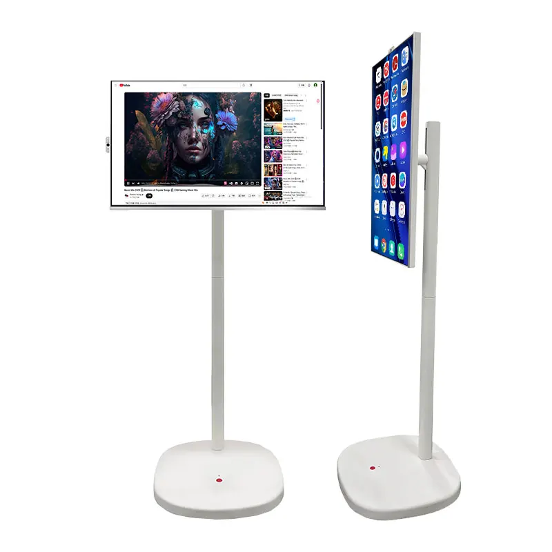 غرفة اللياقة البدنية 24 بوصة IPTV شاشة ذكية أندرويد شاشة تعمل باللمس تلفزيون شاشة الهاتف المحمول قابلة للشحن البث المباشر لوحة يوتيوب المحمولة