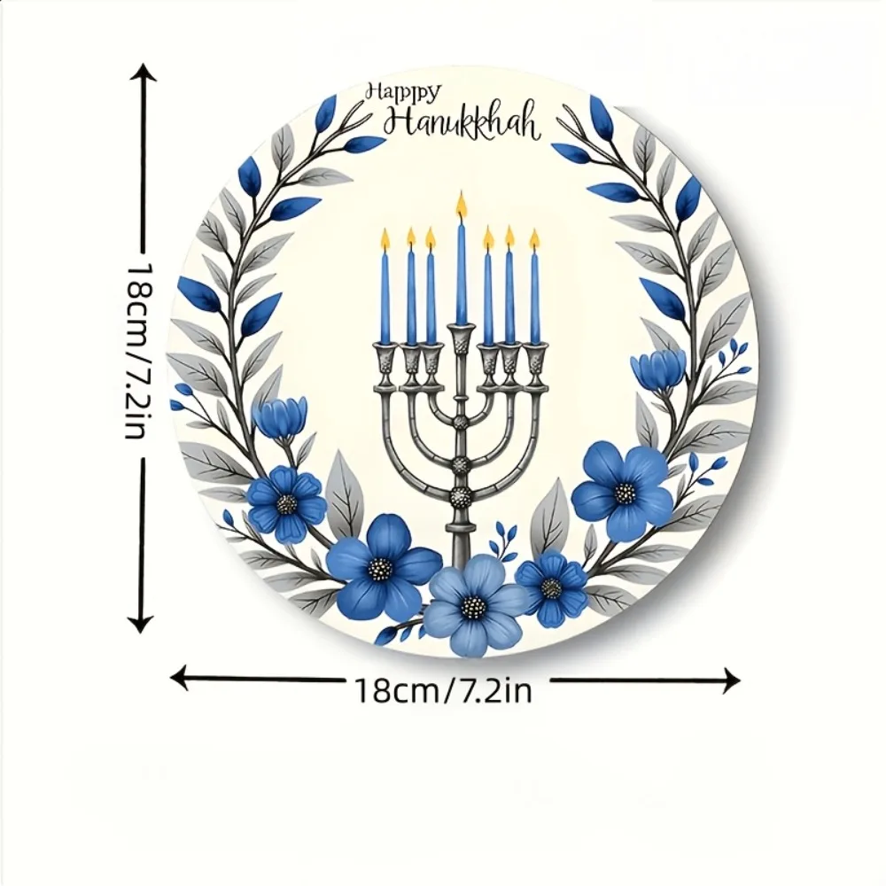 CIFBUY Vintage Menorah Shofar Aluminum Wall Art Waterproof Wear Resistant For Home Office Porch Cafe Living Room Jewish Decor