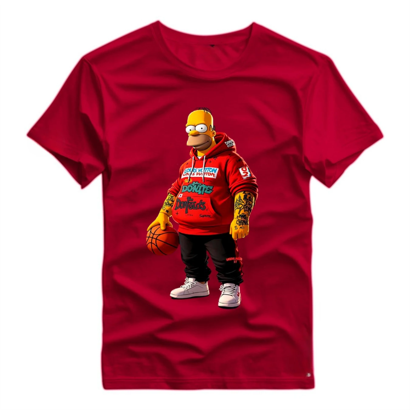 Camiseta Personalizada Homer Simpsons Estilo Basquete -035 Camisa Estampado Algodao