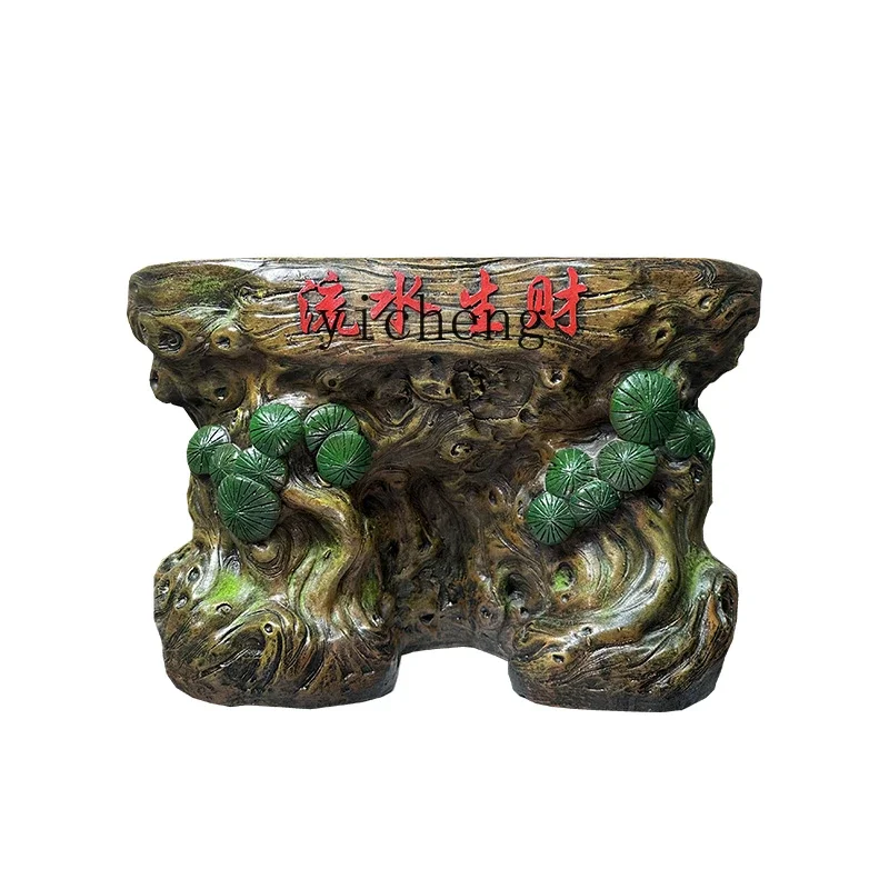 L8-12 Rockery Water Flow Ornament Floor Root Carving Water Feature Decoration Wealth Attraction Prosperity