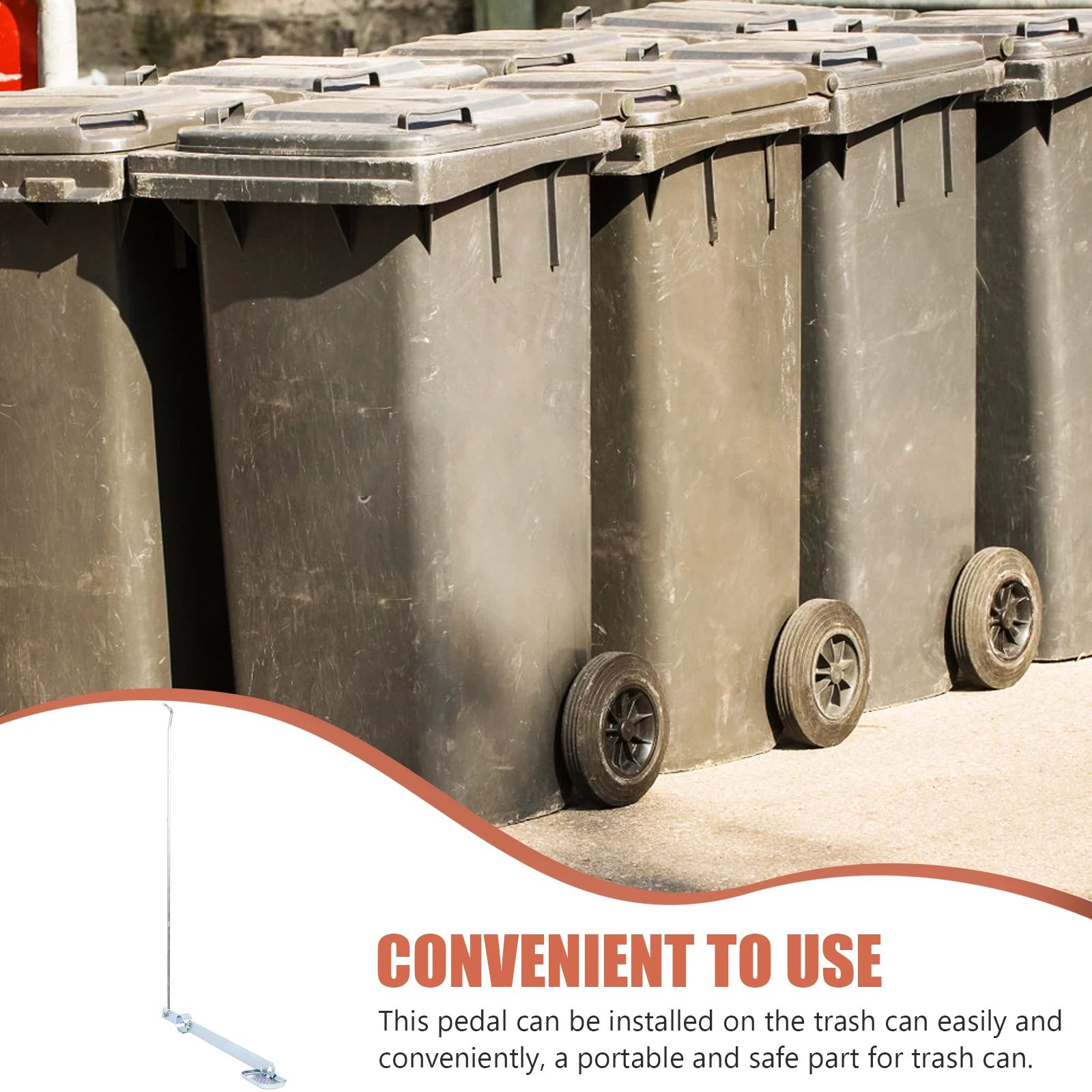 

Refit Trash Can Accessories Iron Metal Replacement Parts Hands-Free Foot Operated Outdoor Large Tall Easy Install